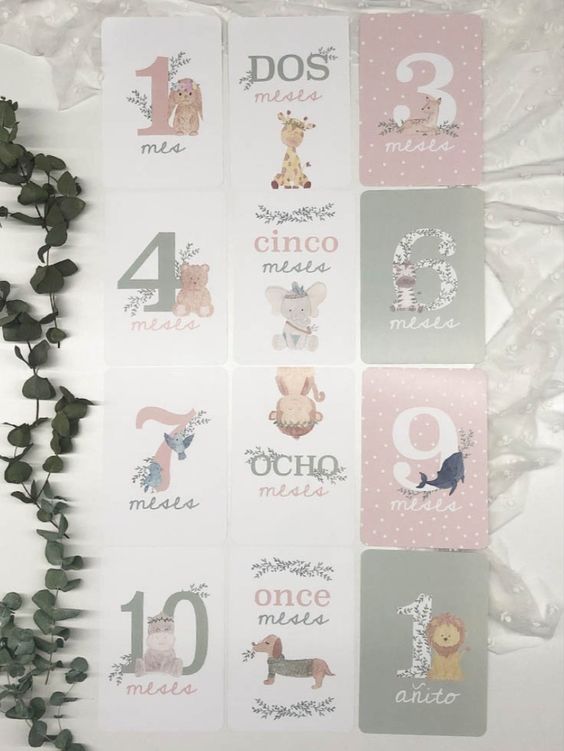 Tarjeta meses niños