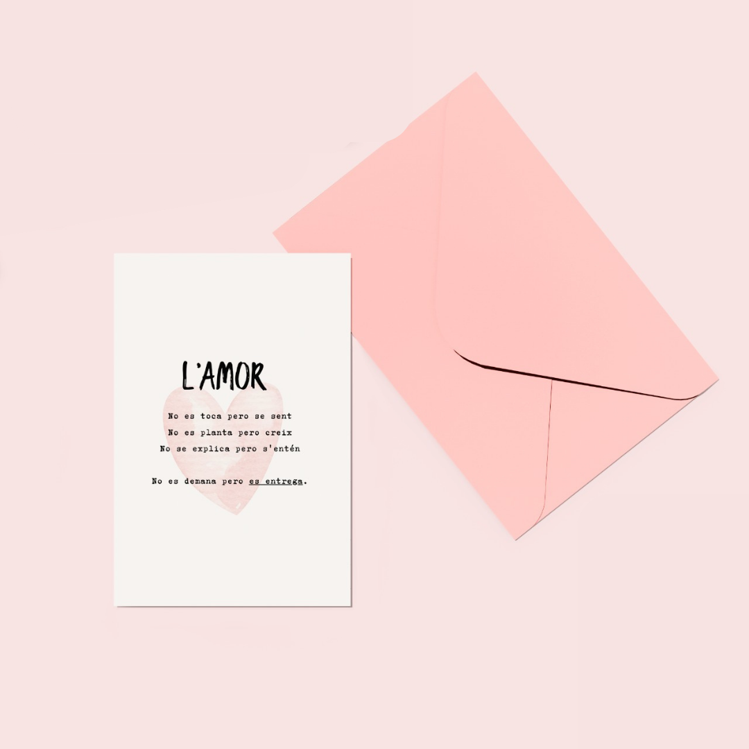 Postal Amor Valencià Rosa