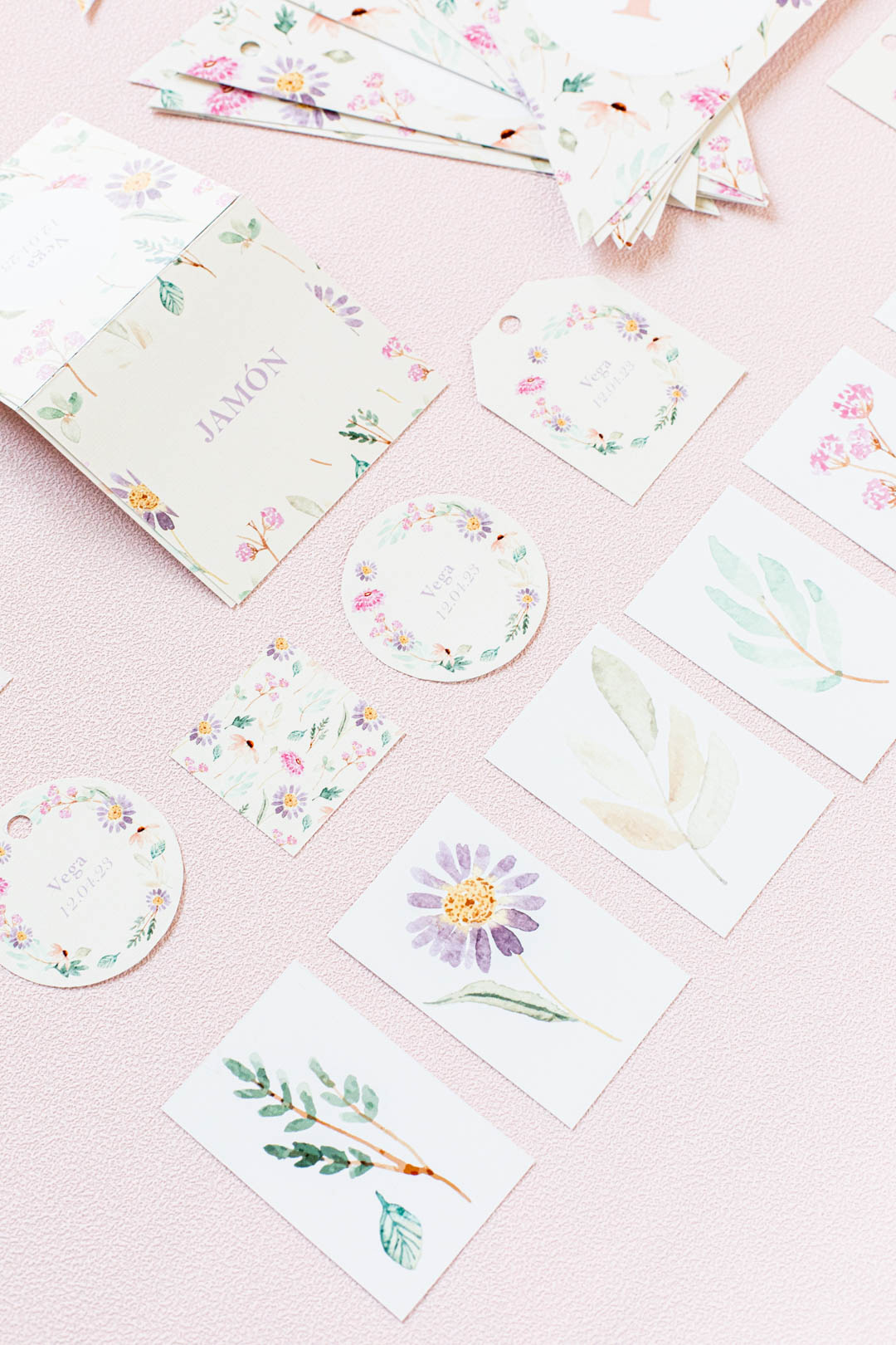 Pack papelería Comunión Personalizado Flores (descargable)