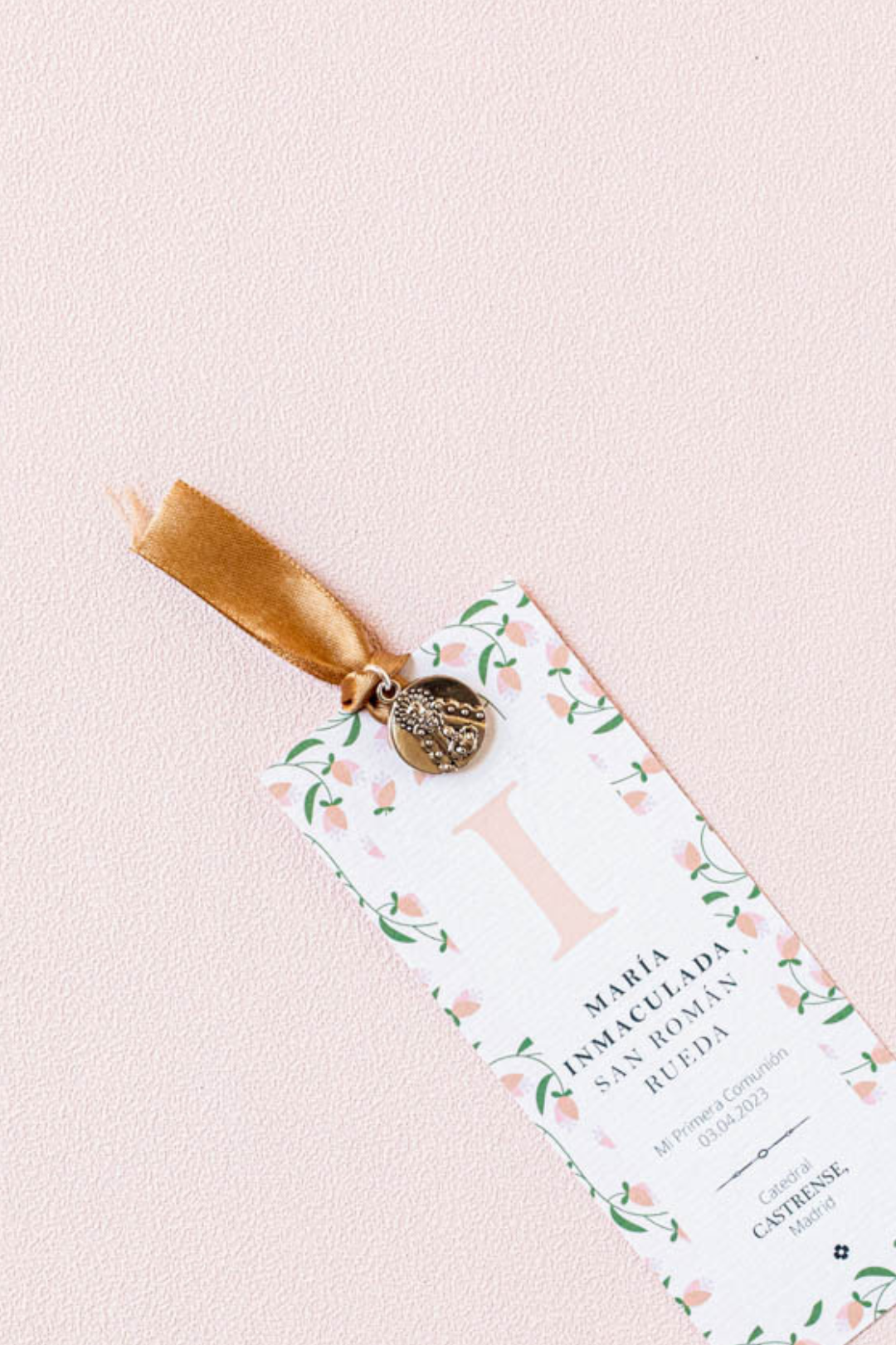 Recordatorios Comunión Flores Rosas