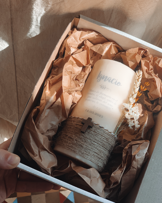 cirio de bautizo personalizado con nombre y fecha