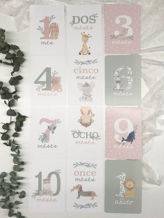 Tarjeta meses niños