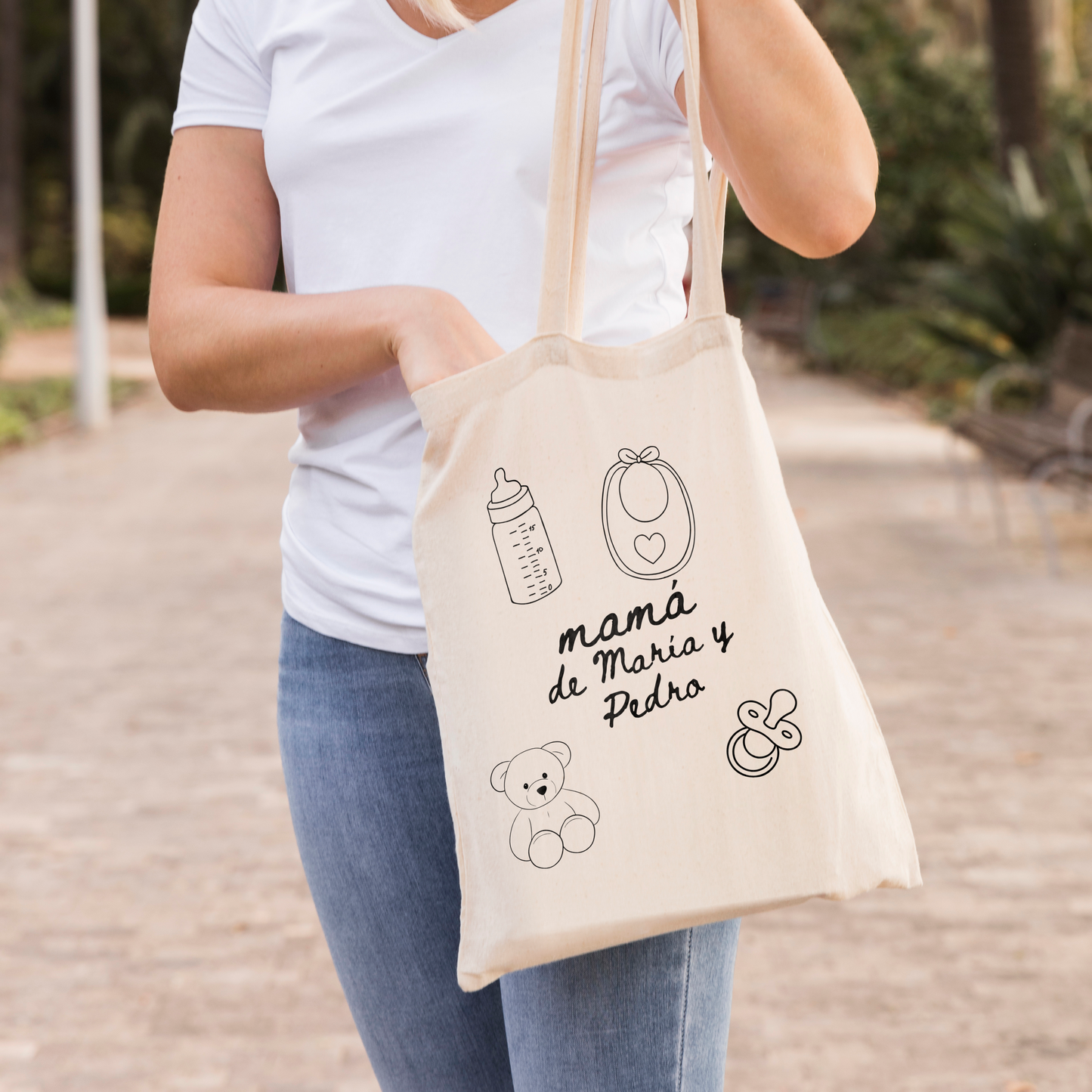 Tote Bag Mamá Personalizada con nombre hijos