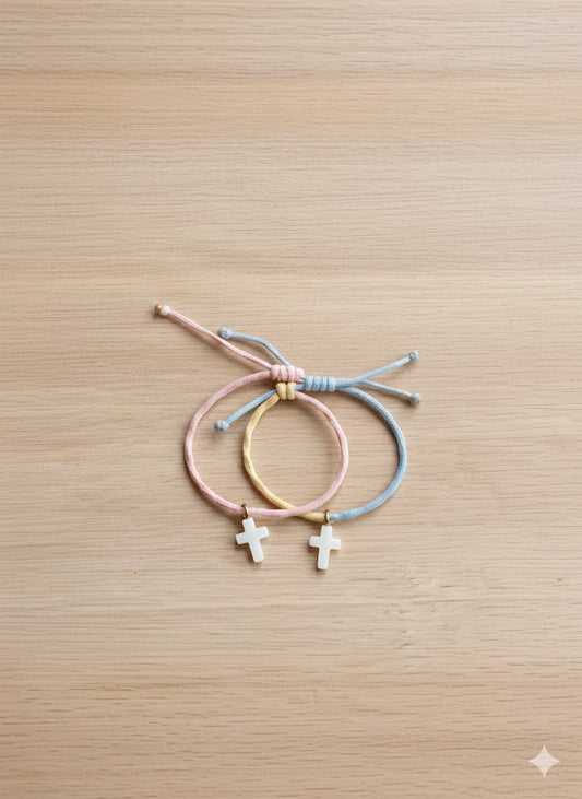 Pulsera Regalo Invitados Cruz Piedra